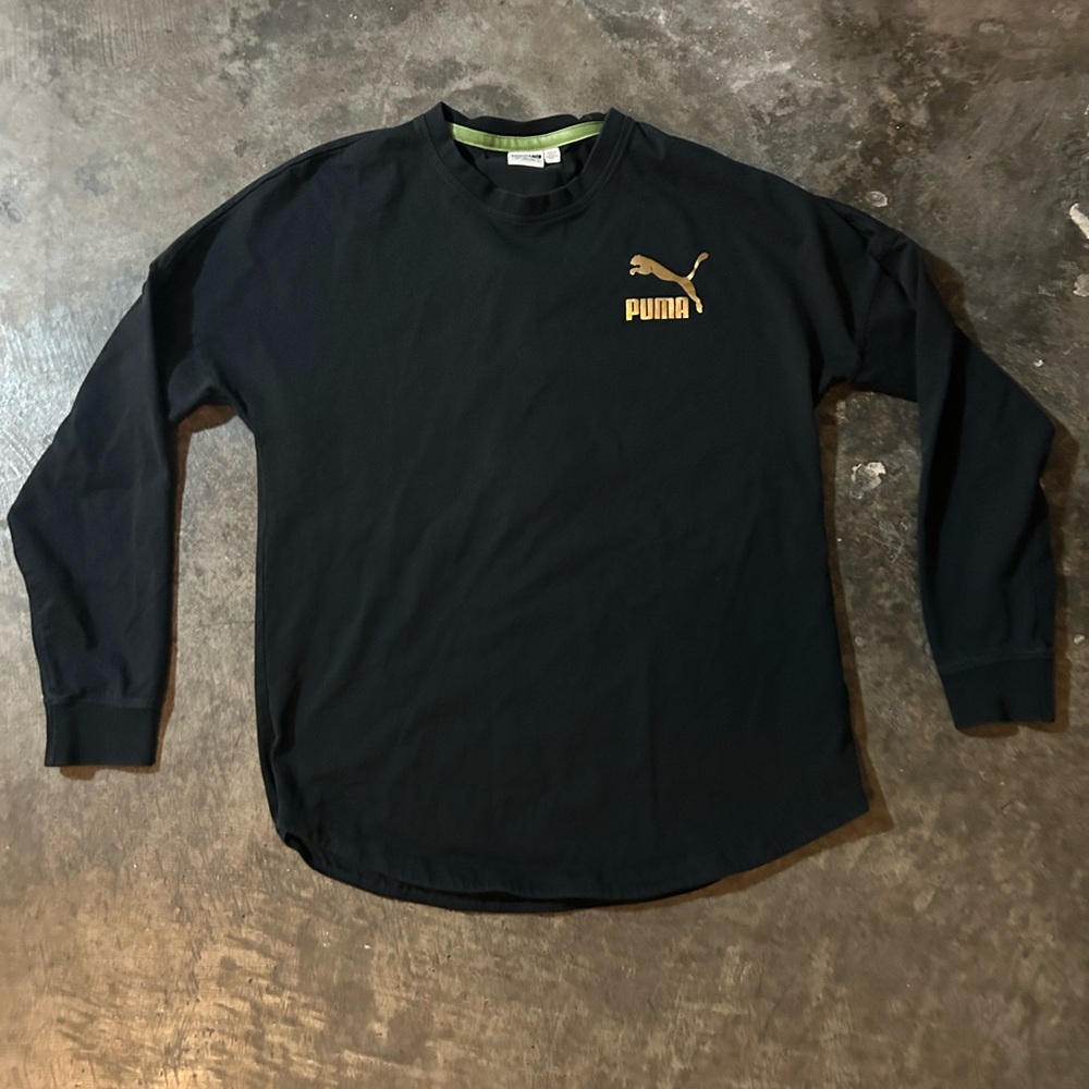 Puma Black & Camo Long Sleeve Tees Athletic Collection